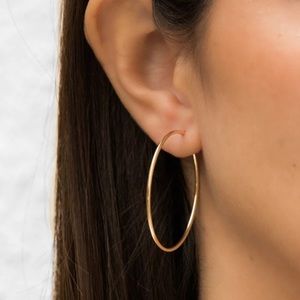 MIA FIORE Endless Wire 2” Hoop Earrings 18k Gold Plated Sterling Silver $78
